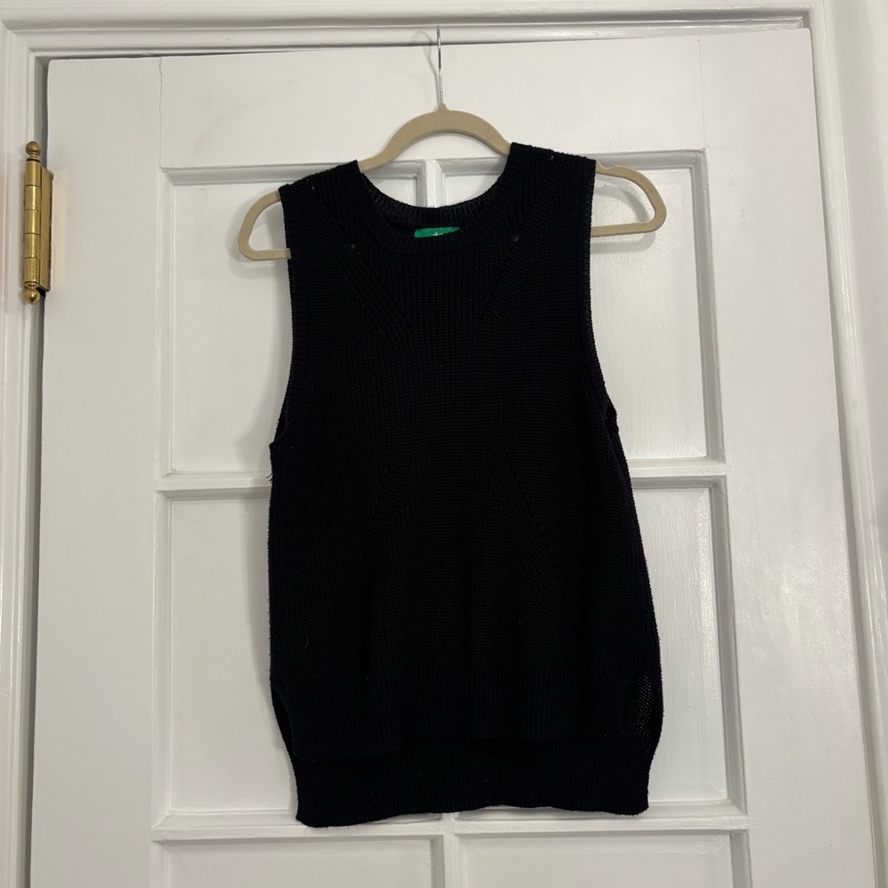 Black Sweater Vest/ Knit Tank Top